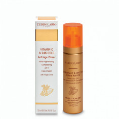 L’Erbolario Crema de fata Vitamina C si Aur de 24K, 50ml