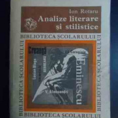 Analize Literare Si Stilistice - Ion Rotaru ,542328