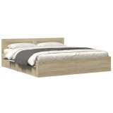 Cumpara ieftin Cadru de pat cu tablie stejar sonoma 180x200 cm lemn prelucrat