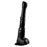 Dildo Big Stallion cu Ventuza, PVC, Negru, 40 cm, STD