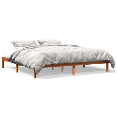 vidaXL Cadru de pat, maro ceruit, 180x200 cm, lemn masiv de pin foto