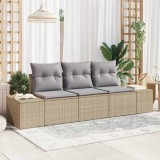 VidaXL Set de canapele pentru grădină cu pernă 3 pcs Bej, Gri deschis