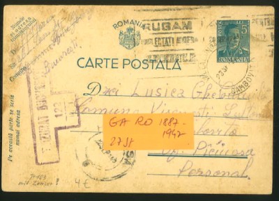 Carte poștală ciculată 1947 foto