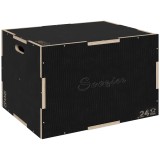 SPORTNOW Cutie de Sărituri Plyometrică 3-in-1, Cutie din Lemn Antiderapantă pentru Exerciții, 61x51x41 cm, Negru | Aosom Romania