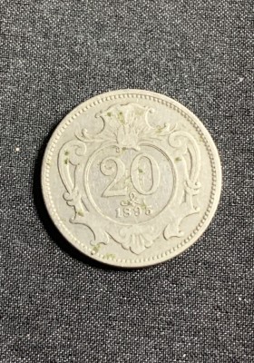 Moneda 20 halleri 1895 Austria foto