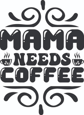 Sticker decorativ, Mama needs coffee, Negru, 82 cm, 4820ST foto