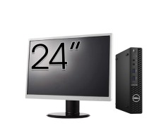 Pachet Calculator Second Hand DELL OptiPlex 3080 MiniPC, Intel Core i5-10500 3.10 - 4.50GHz, 8GB DDR4, 256GB SSD + Monitor 24 Inch NewTechnology Media