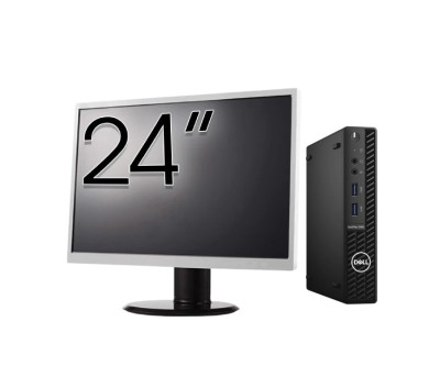 Pachet Calculator Second Hand DELL OptiPlex 3080 MiniPC, Intel Core i5-10500 3.10 - 4.50GHz, 8GB DDR4, 256GB SSD + Monitor 24 Inch NewTechnology Media foto