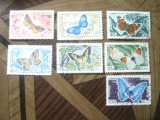 Serie mica Liban 1965 - Fluturi , 7 valori stampilate, Stampilat