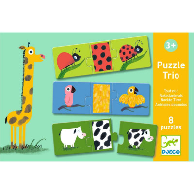 Set 8 puzzle trio Djeco Animale Dezbracate foto