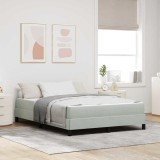 VidaXL Pat boxspring cu saltea Gri deschis 160 x 200 cm Catifea