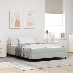 vidaXL Pat boxspring cu saltea Gri deschis 140 x 190 cm Catifea 3398689