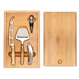 Set de vin si branzeturi, bambus, otel inoxidabil, Everestus, AV8, lemn, saculet de calatorie inclus