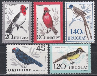 Uruguay 1962 - Păsări, Serie scurta (Seria este cotata la 37.75 EURO), MNH foto