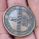 Germania Sachsen 5 pfennige 1862 B