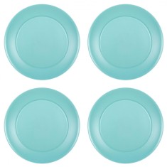 Set farfurii 4 piese, din plastic, culoare verde, diametru 23 cm