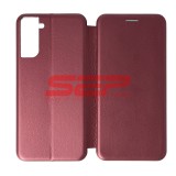 Husa Flip Cover Samsung Galaxy S21 Plus, Piele Ecologica, Protectie 360, Tip Carte, Wine
