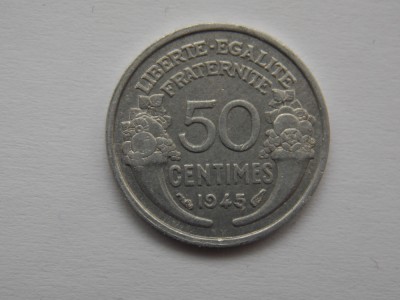 50 CENTIMES 1945 FRANTA foto