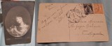 Carte Postala/foto fetita cu, catel, timbrata, datata anul 1924 - Bucuresti, Circulata, Sinaia, Printata