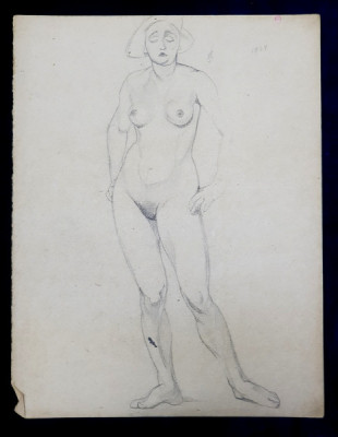 Lucretia Mihail Silion - Nud in picioare, datat 1924 foto