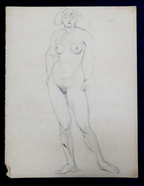 Lucretia Mihail Silion - Nud in picioare, datat 1924