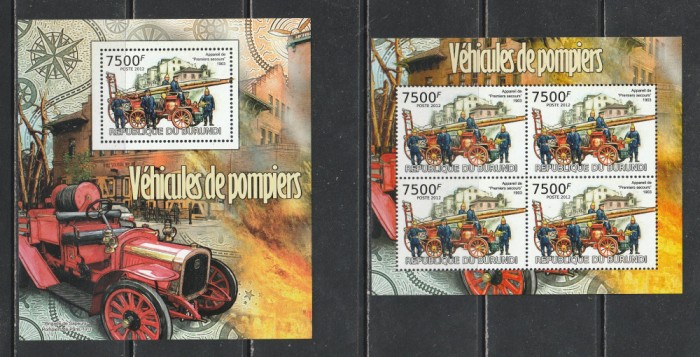 Burundi 2012 - Camioane de Pompieri S/S 2v MNH