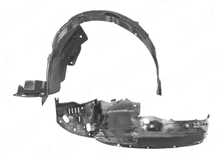 Carenaj aripa interioara, aparatori noroi Honda Accord (Cu2), 03.2008-03.2011, fata, Stanga, versiune USA, polipropilena (PP/PPE); cu spuma antizgomo