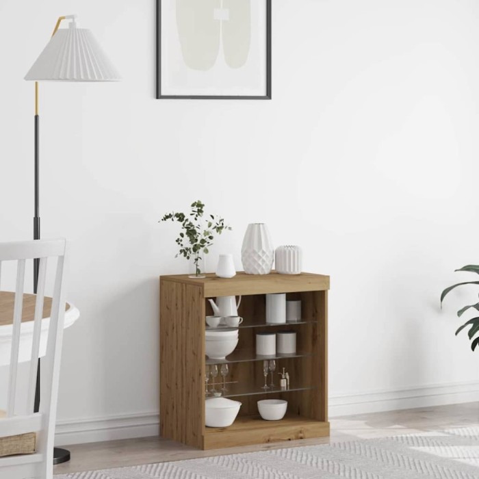 vidaXL Bufet stejar artizanal 60.5 x 37 x 67 cm Lemn compozit 863043