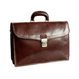Servieta din piele naturala, util land fashion, coniac, S118A