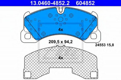 Set placute frana,frana disc VW TOUAREG (7LA, 7L6, 7L7) (2002 - 2010) ATE 13.0460-4852.2 foto