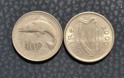 Irlanda 10 pence 2000 foto