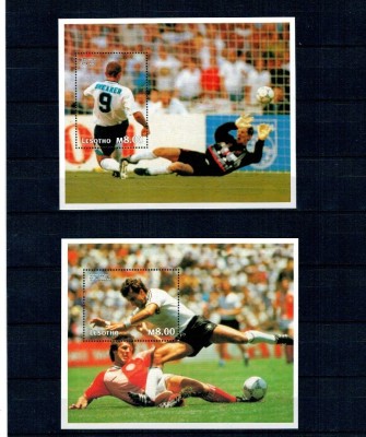 Lesotho 1997 - Fotbal, fotbaliști, doua colite neuzate foto