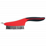 Strend Pro Brush CG682, 3 r&acirc;nduri, oțel, cu racletă, ComfortGrip