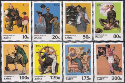 Zair 1981 - Picturi de Norman Rockwell, MNH foto
