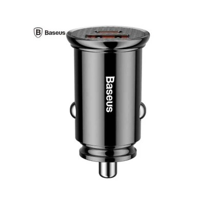 Incarcator bricheta auto 30W Baseus CCALL-YS01 Circular Plastic PPS 1x USB 4.5V /5A 1x USB Type-C 5V /3A negru foto