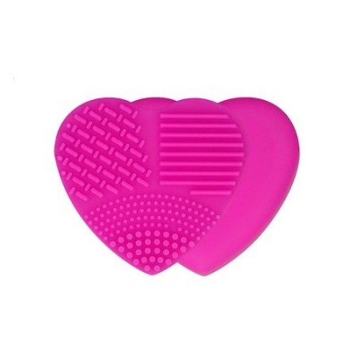 Paleta din silicon pentru curatarea pensulelor de machiaj - Magenta foto