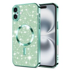 Husa premium iPhone 16 Plus Techsuit Luxury Glitter MagSafe, verde deschis foto