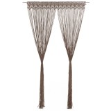 Perdea Macrame Gri Taupe 140x240 cm Bumbac vidaXL - Decoratiune Boemă, Separator Camera, Draperie Handmade, Design Interior Textil