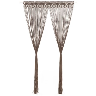 Perdea macrame, gri taupe,140 x 240 cm, bumbac foto