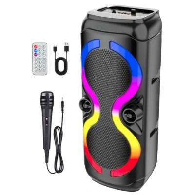 Boxa portabila ZQS8239 cu microfon, 120W PMPO, BT/FM/AUX/USB, RGB foto