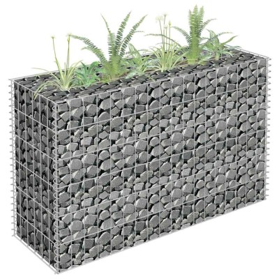 vidaXL Strat &amp;icirc;nălțat gabion, 90 x 30 x 60 cm, oțel galvanizat foto