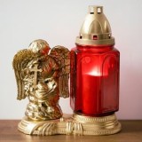 Lumanare Decorativă Gold &amp; Red cu Ingeras - Design Exclusiv, CMCLASS