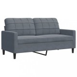 Cumpara ieftin Canapea cu 2 locuri, gri inchis, 140 cm, catifea
