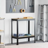 vidaXL Bănci de lucru cu raft Negru 81 x 41 x 145 cm Lemn compozit 42020132