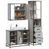VidaXL Set mobilier de baie, 3 piese, gri sonoma, lemn prelucrat 3301153