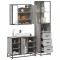vidaXL Set mobilier de baie, 3 piese, gri sonoma, lemn prelucrat 3301153