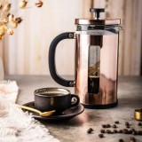 Infuzor pentru cafea, ceainic cu piston, culoare cupru, 1L, Klausberg