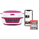 Aparat pentru desert Cake Factory KD810112, 1100 W, 5 programe, 13 accesorii, carte de retete, alb &amp; roz