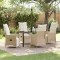 vidaXL Set de masă pentru grădină cu pernă 5 pcs Bej Rattan poli 3379585