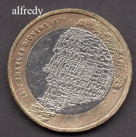 Anglia, Marea Britanie, 2012 2 Pounds, Comemorativa, Charles Dickens